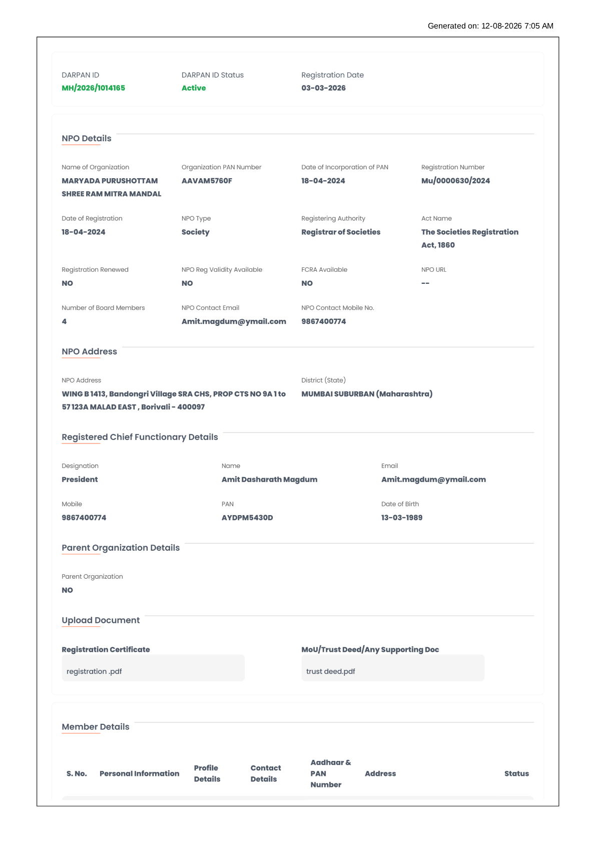 Darpan Registration